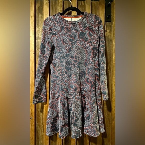 Tory Burch Red and Black Floral Patterned Dress Small - Picture 1 of 6